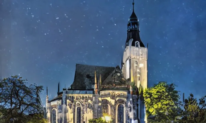 Pravoslavný chrám svatého Mikuláše v Mikulově – noc