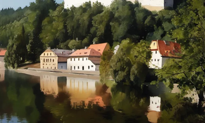 Rožmberk (Rožmberk nad Vltavou) – akvarel