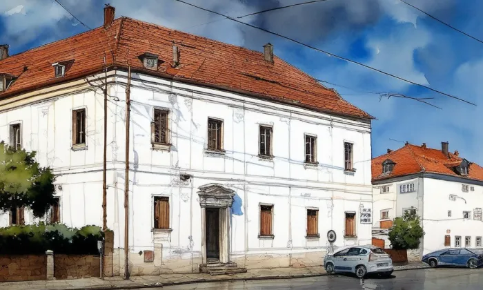 Velká hospoda na Bílé Hoře – akvarel