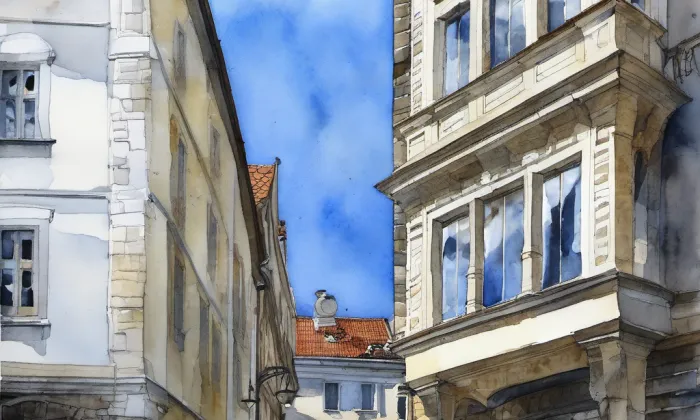 Zámecká – akvarel