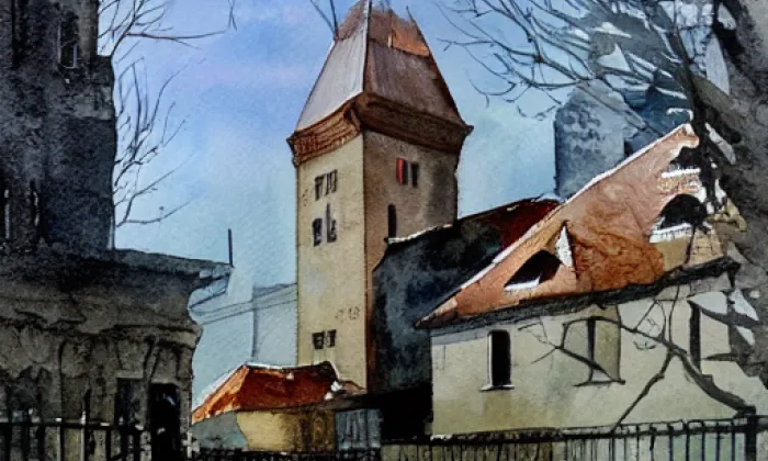 zámek Brtnice – akvarel