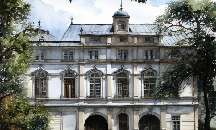 zámek Nové Město na Moravě – akvarel